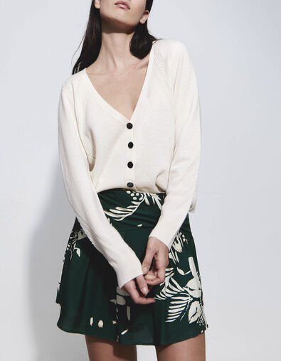 Pure Edition-Cardigan écru tricot 100% cachemire Femme - IKKS