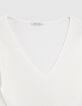 Women’s ecru ribbed knit studded sweater-7