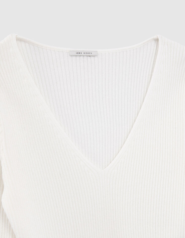 Women’s ecru ribbed knit studded sweater-7