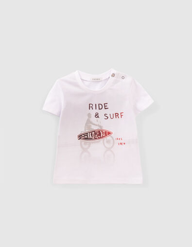 Baby boys’ white surfer image T-shirt - IKKS
