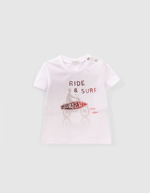 T-shirt blanc visuel surf bébé garçon