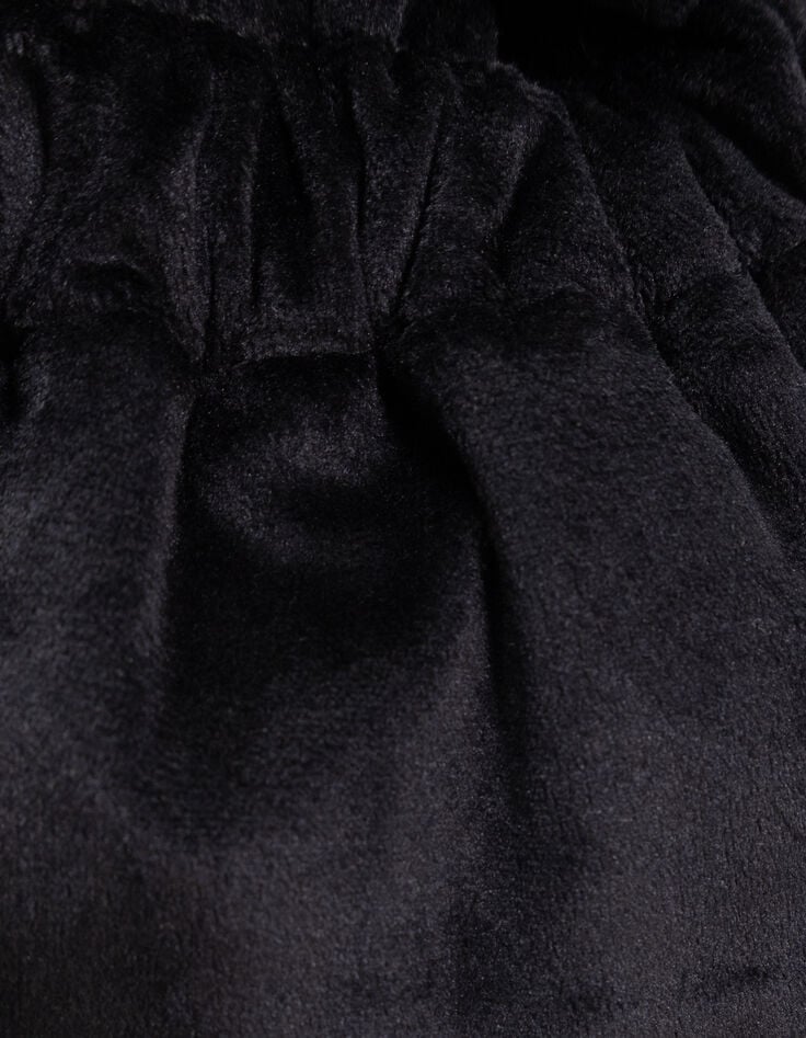 Girls’ black panne velvet bucket bag-6 Girls’ black panne velvet bucket bag-6