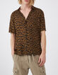 Gew&uuml;rzbraunes REGULAR-Herrenhemd mit Leopardenprint-1