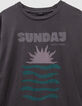 Camiseta gris algodón oversize mensaje niña-2