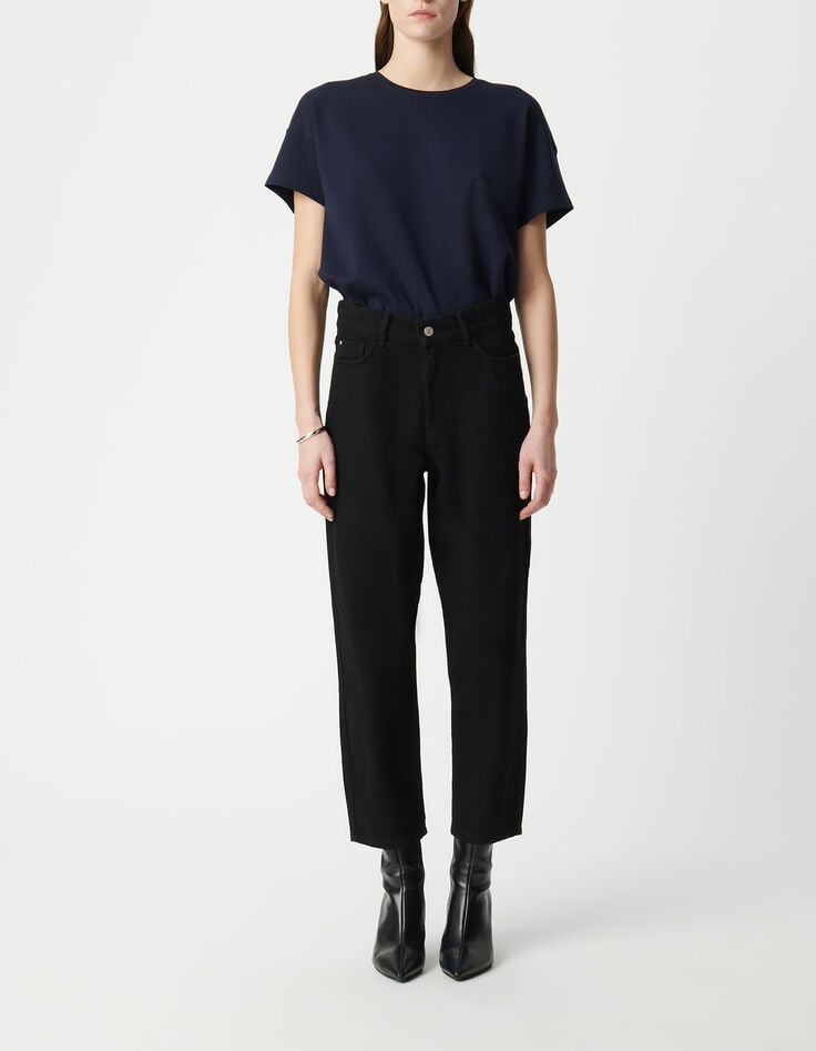 Jean droit noir 7/8e Femme-1