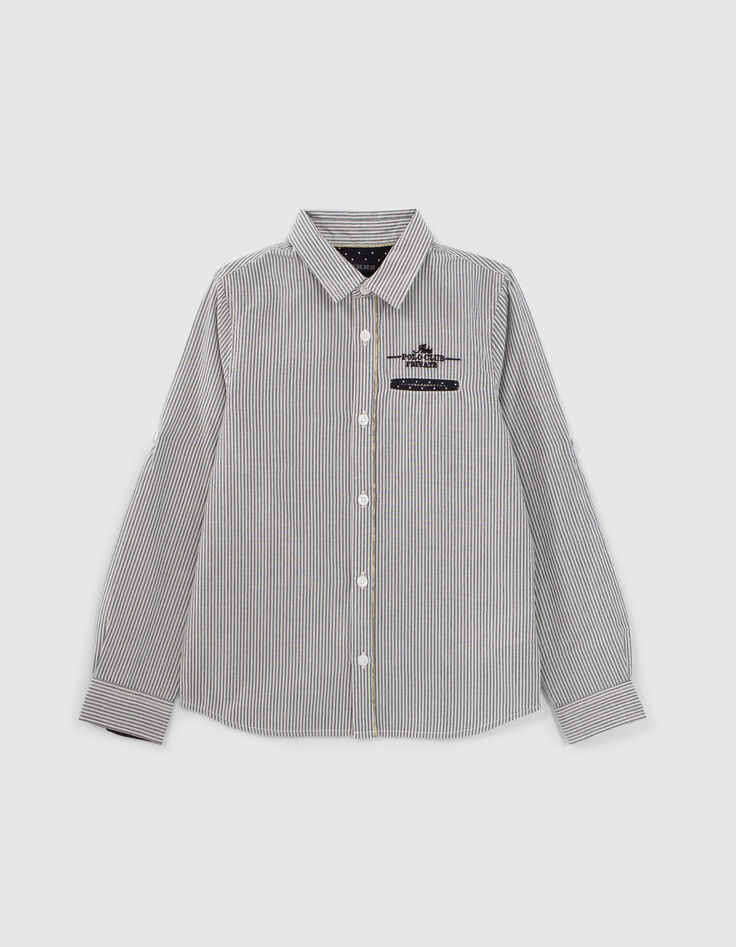 Boys’ black striped shirt with bowtie-6