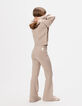 Pantalon flare beige tricot fille-4