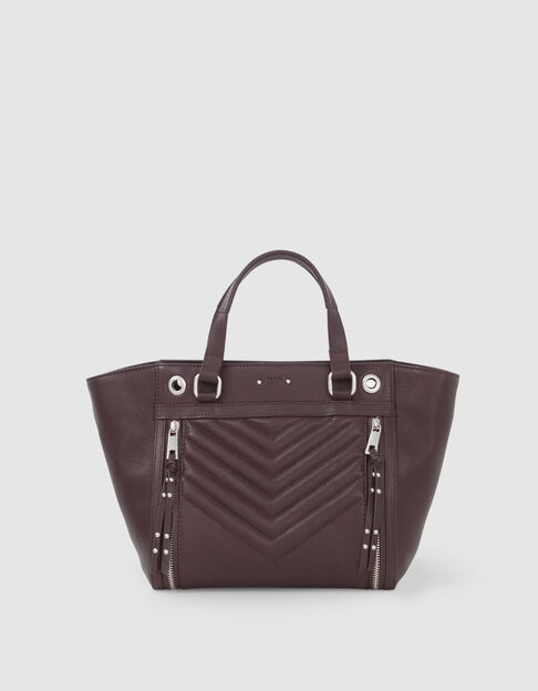 Women’s garnet leather 1440 Medium tote bag - IKKS