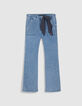 Blaue Jeans mit weitem Bein und Kopftuchaufdruck  M&auml;dchen-4