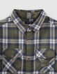 Boys’ khaki check shirt with print on back -2
