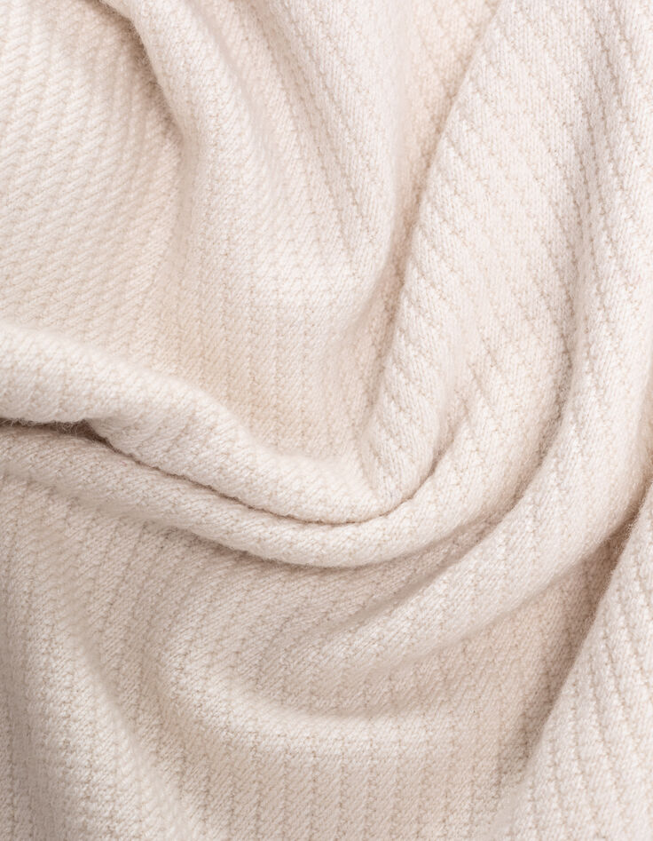 Pull écru tricot relief col rond Homme-2