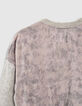 Cardigan gris chiné moyen bi matière zippé fille-5