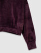 Girls’ burgundy velvet knit hoodie-6