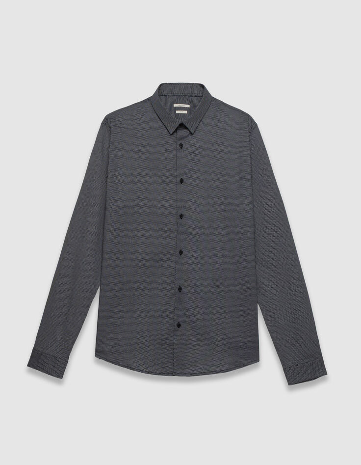 Chemise slim marine imprimé minimaliste Homme-6 Chemise slim marine imprimé minimaliste Homme-6