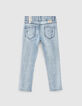 Girls’ light blue embroidered organic slim 7/8 jeans-3