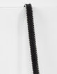 Ceinture en cuir noir bordures perles femme-3