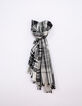 Women’s "Made in IKKS" slogan check thick scarf-1