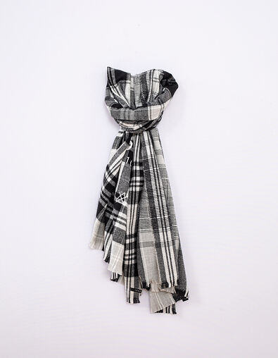 Women’s "Made in IKKS" slogan check thick scarf - IKKS