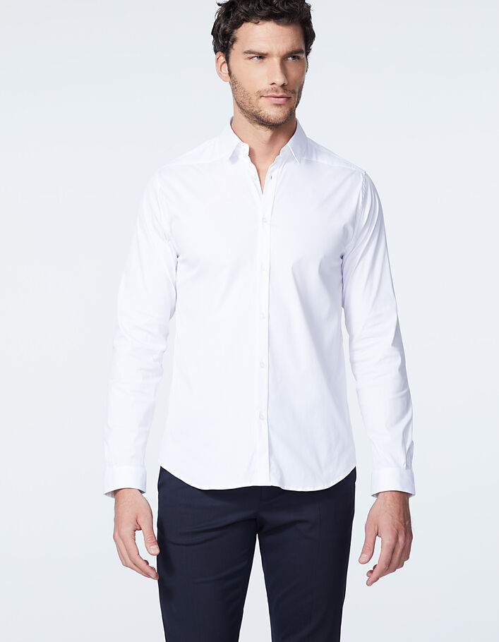 Men's white BasIKKS SLIM shirt