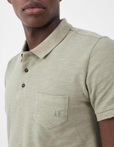 Stone Green Herrenpoloshirt mit Brusttasche - IKKS