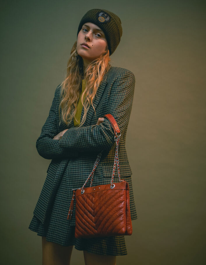 Women’s orange croc-embossed 1440 Reporter clutch bag-7