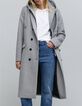 Manteau long gris parmenture amovible Femme-3