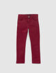 Dunkelrote, upgecycelte SLIM-Fit-Jeans f&uuml;r Jungs-1