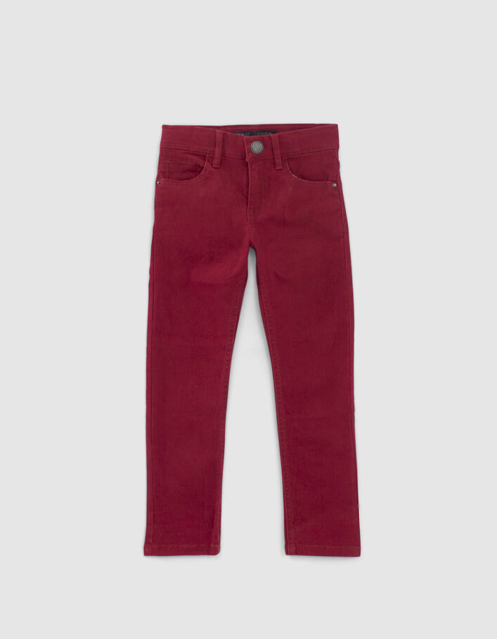 Donkerrode SLIM jeans geüpcycled jongens-1