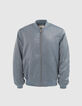 Bomber light blue en nylon satiné Homme-6