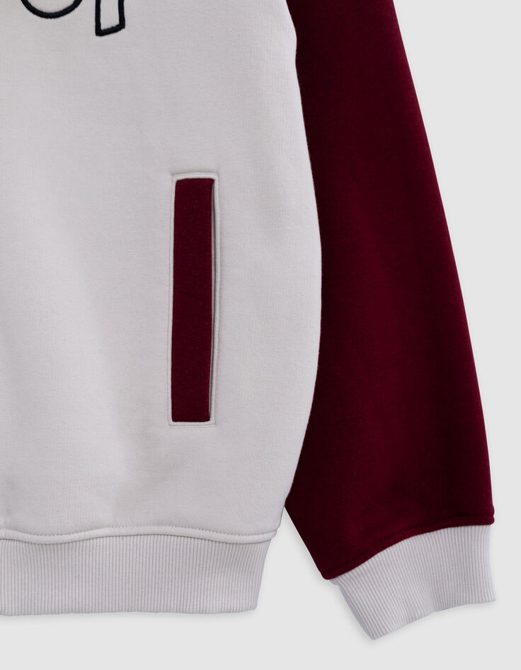 Tweekleurig beige fleece bombervest voor meisjes-7 Tweekleurig beige fleece bombervest voor meisjes-7