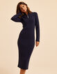 Robe tube marine tricot c&ocirc;tel&eacute; I.Code-1