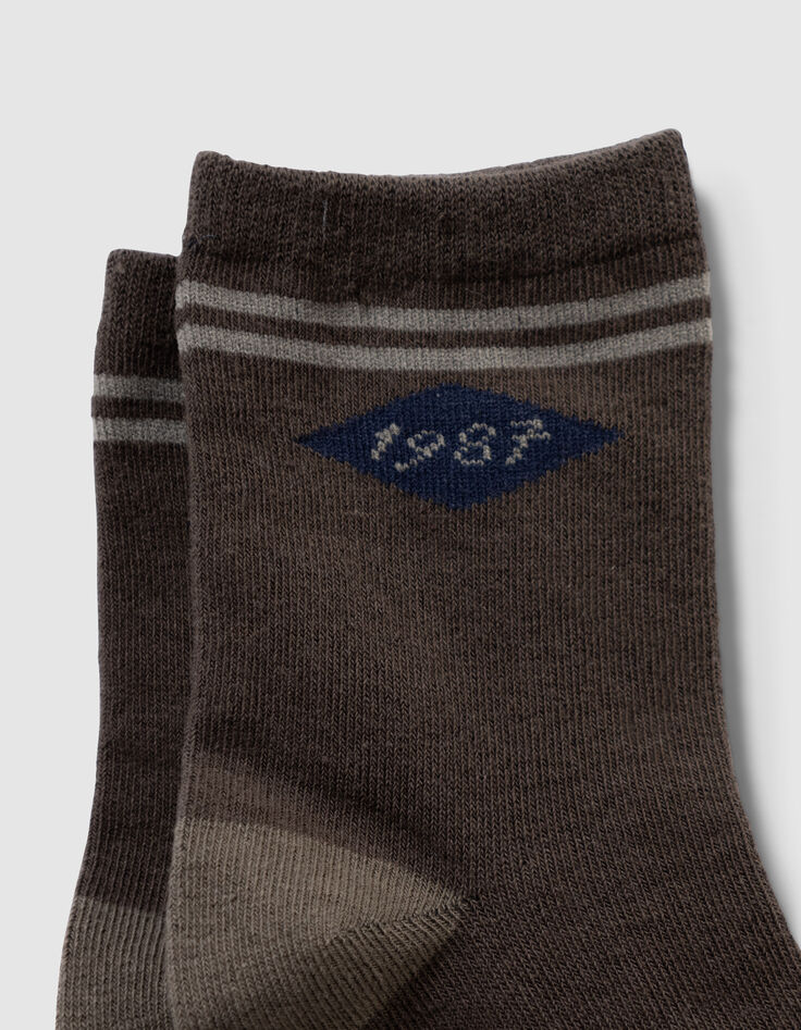Boys’ khaki and grey blue socks-5
