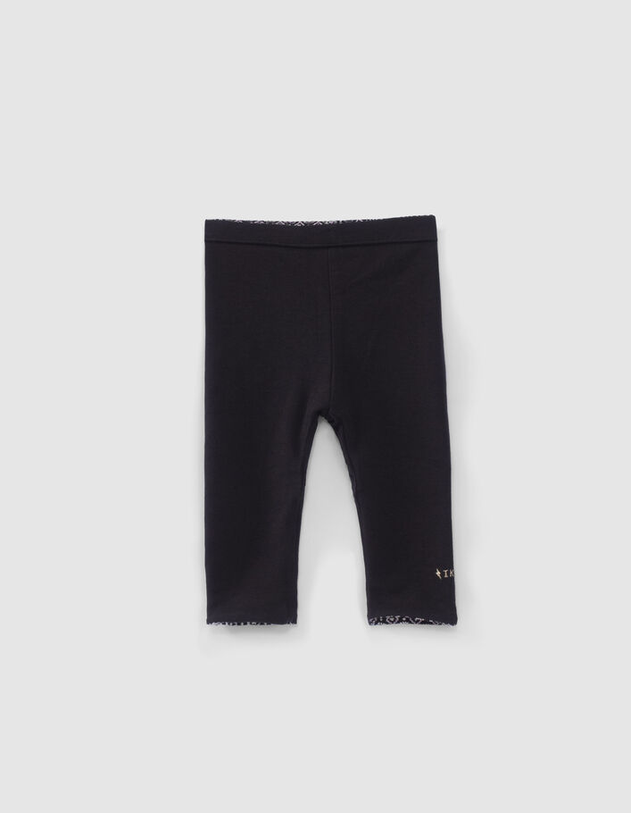 Baby girls’ rock print/black reversible leggings - IKKS