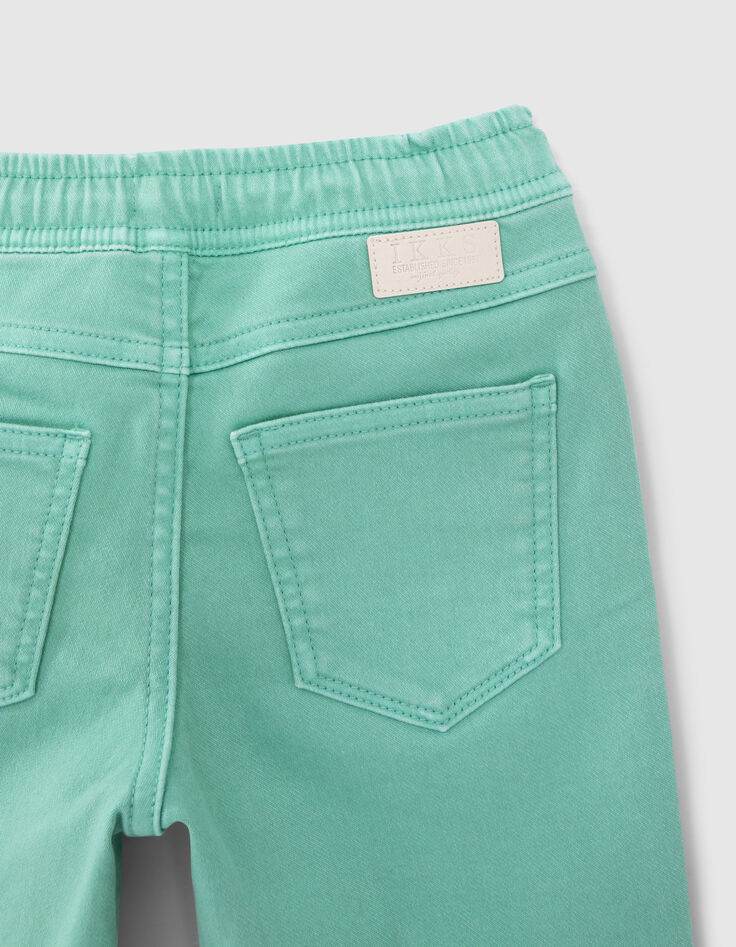 Bermuda vert à taille élastiquée garçon-6