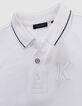 White polo shirt with K-lightning embroidery for boys-5