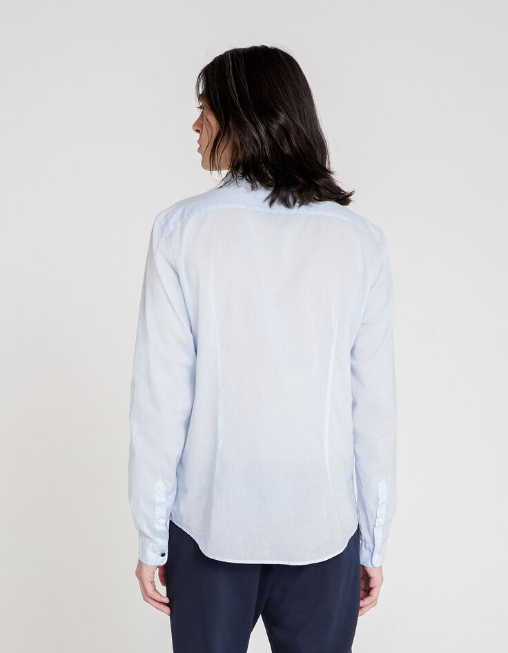 Chemise SLIM ciel en voile de coton bio Homme-3