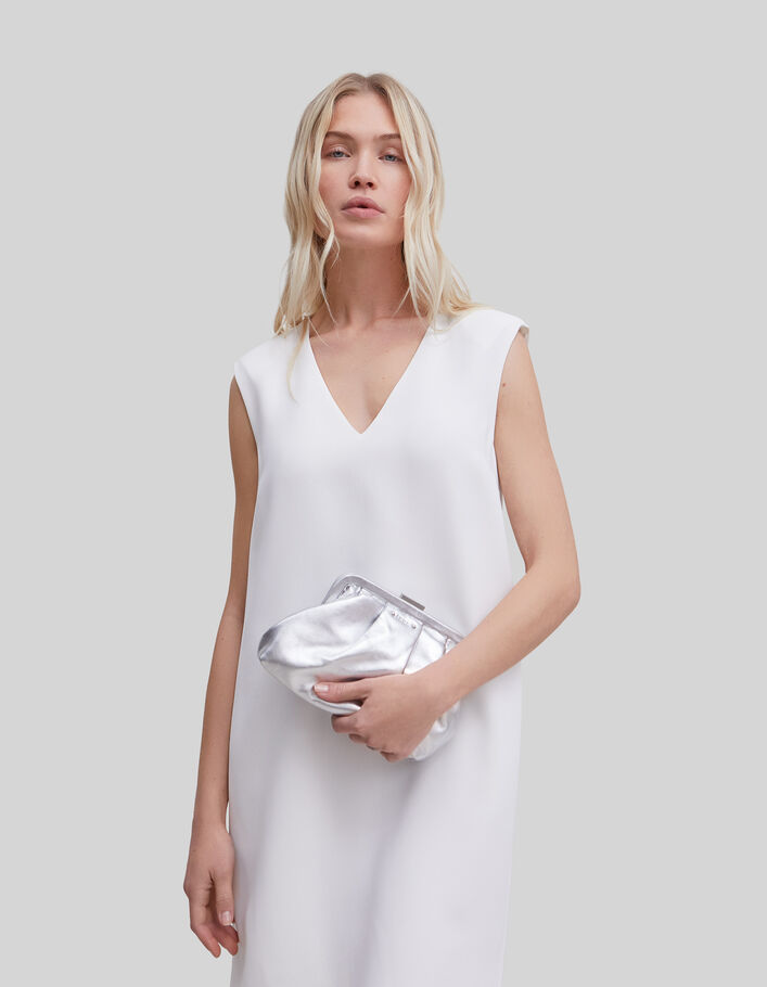 Vestido blanco roto reciclado collar detrás mujer - IKKS