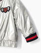 Blouson teddy argent, doublé polaire bébé fille-5