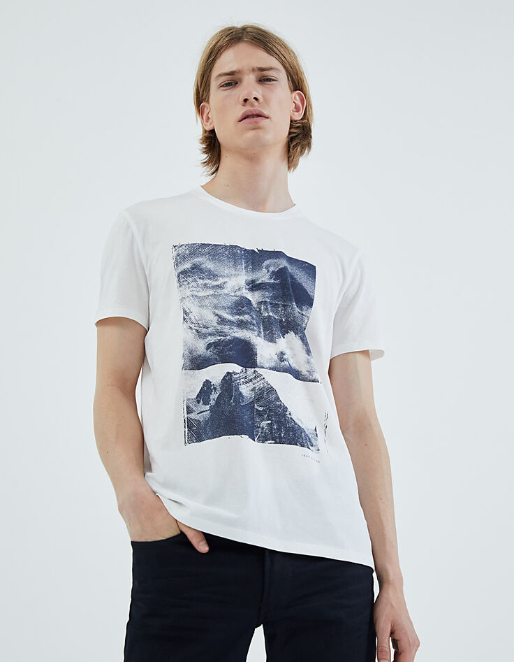 Gebroken wit T-shirt opdruk landschap Heren-6