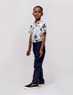Boy's ecru maxi astro print shirt-3