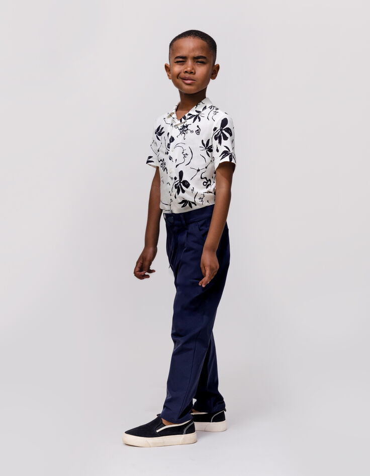 Boy's ecru maxi astro print shirt-3