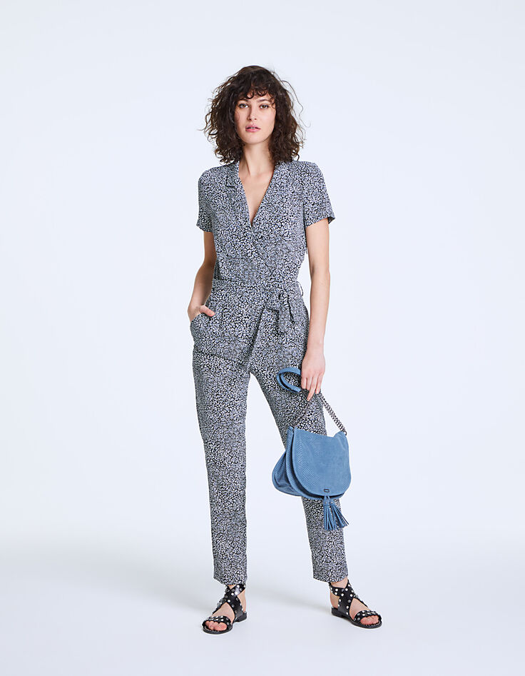 Combinaison en crêpe imprimé micro panthère femme-6
