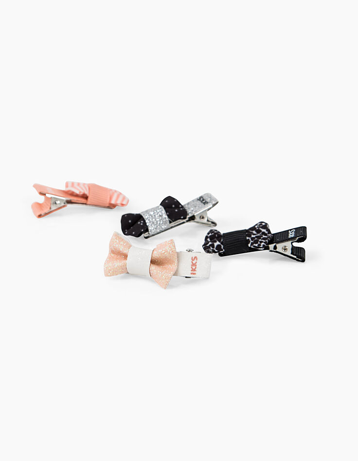 Girls' printed bow hair clips-3