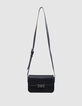 Sac à main noir rigide décor clous fille-4