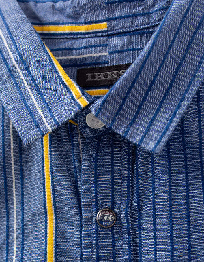 Boys’ blue shirt with striped mix-7