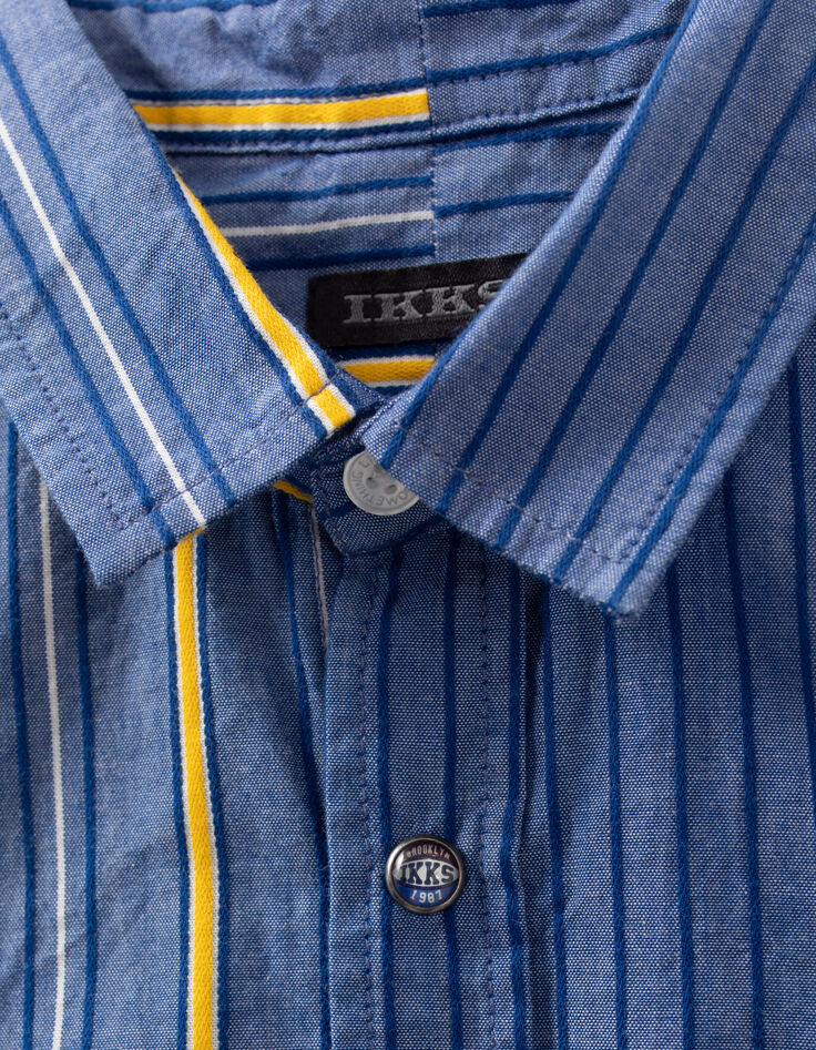 Boys’ blue shirt with striped mix-7
