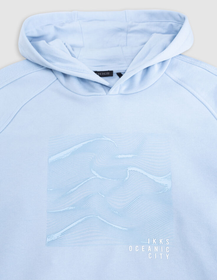 Sweat bleu flocage gomme ondes marines garçon-5