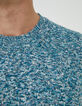 Aqua gebreide getwijnde herentrui-5