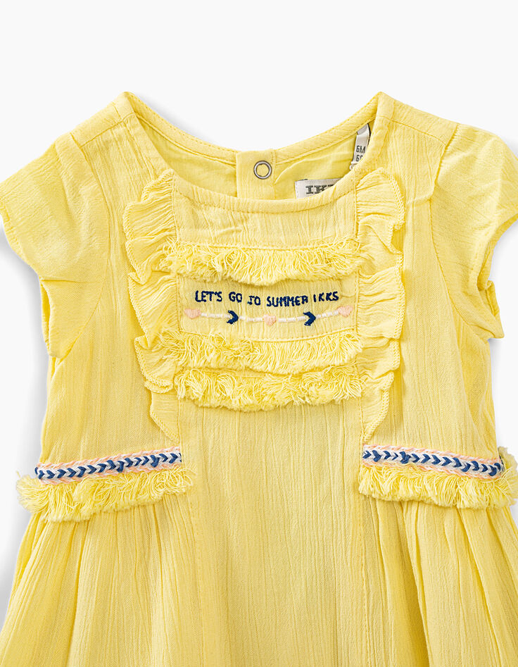Robe 2 en 1 jaune clair avec bloomer bébé fille-3 Robe 2 en 1 jaune clair avec bloomer bébé fille-3
