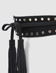 Women’s black studded suede wide belt-3